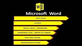 How to change a Text Style | Size | BOLD | ITALIC | UnderLine | Upper Case & Lower Case | in ms Word