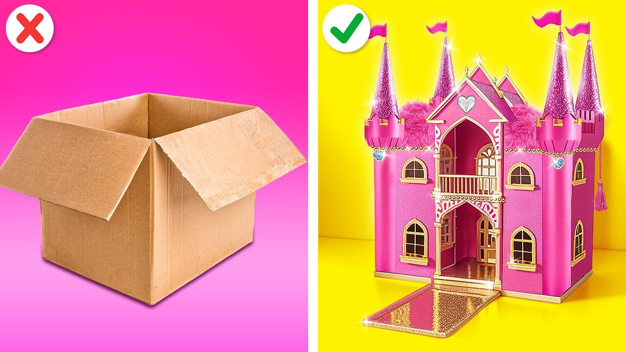 HOW TO BUILD BARBIE DREAM HOUSE 💝 Rich Vs Broke Room Makeover * Secret