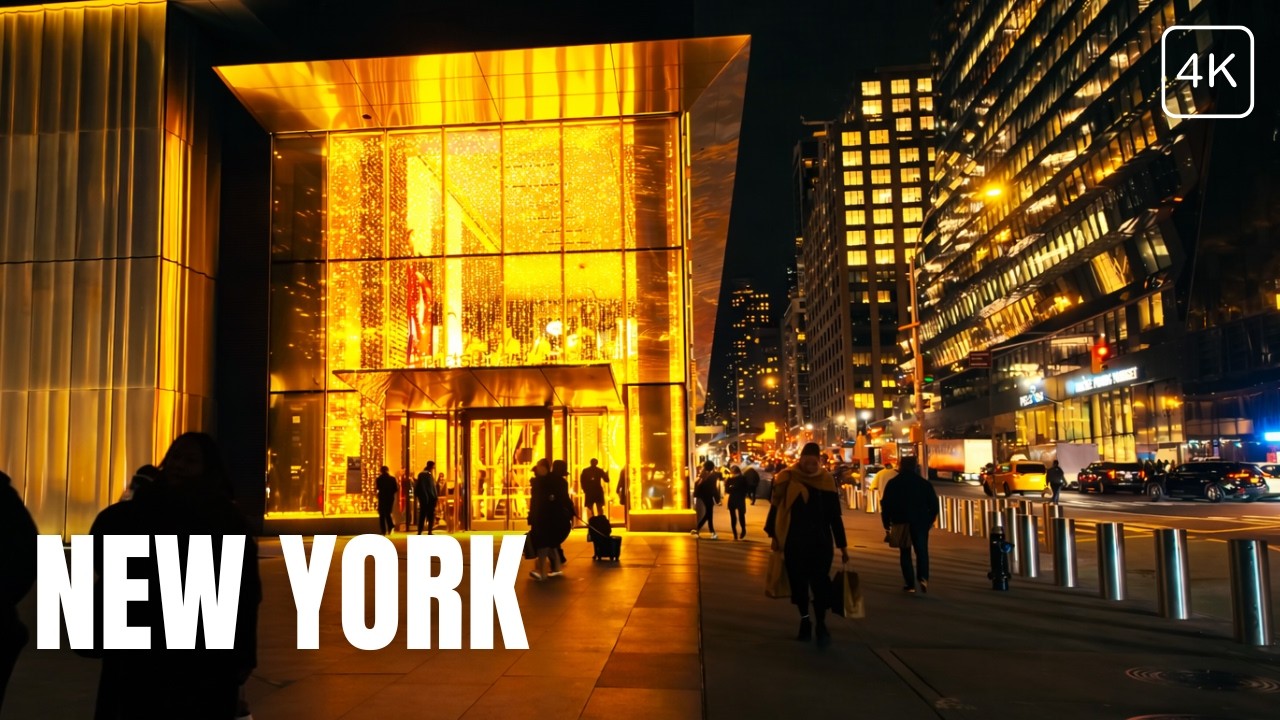 4K NYC Walking Tour | 11th Avenue to Hudson Yards Night Walk | High Line & Chelsea Manhattan