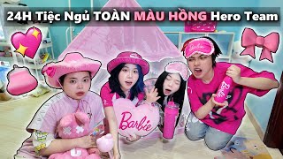 Mèo Simmy Và Hero Team 24H Mở Tiệc ngủ TOÀN MÀU HỒNG Ngoài Đời !!