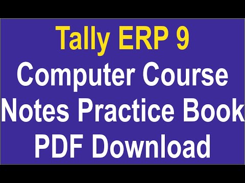 Tally ERP 9 Computer Course Notes Practice Book PDF Download