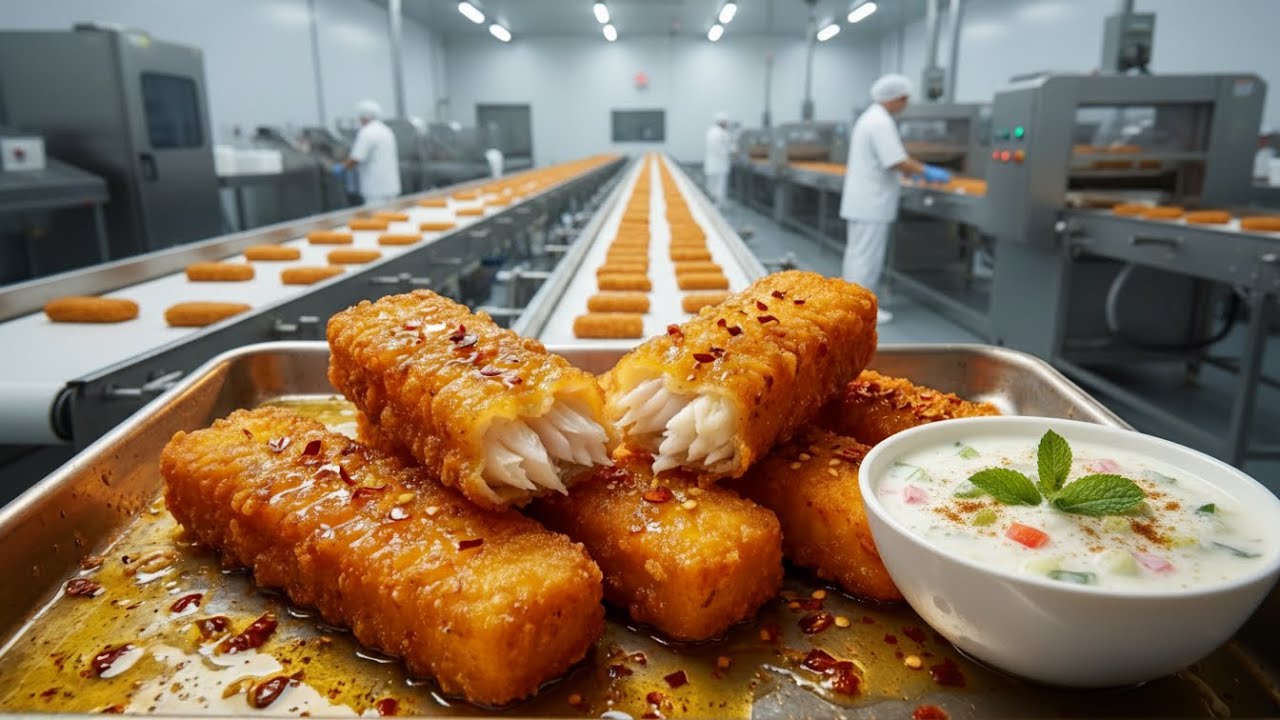 Inside the Spicy Fish Stick Factory | How Crispy Hot Fish Sticks Are Made