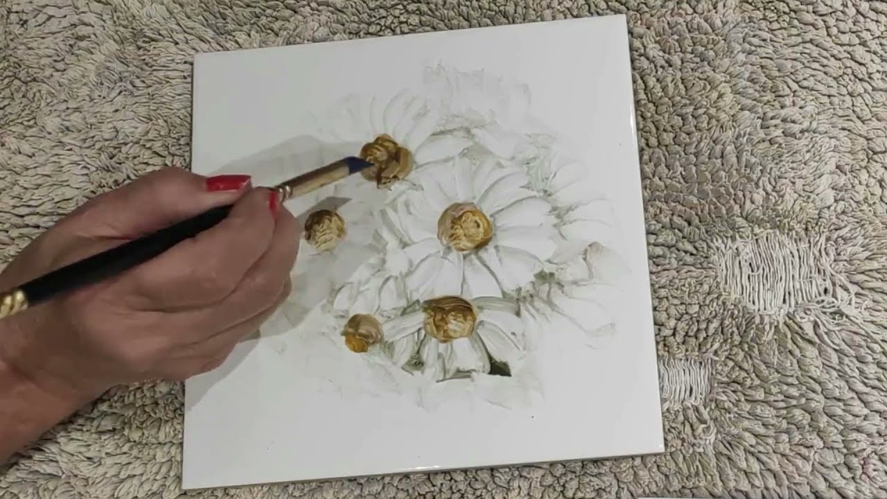 Dipingiamo su Ceramica delle Margherite con colori in polvere a terzo fuoco