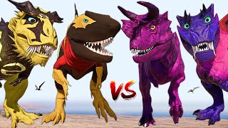 FLASH Big REXY & Sharkzilla vs Spinosaurus & Godzilla T-REX Dinosaurs Fight Jurassic World Evolution