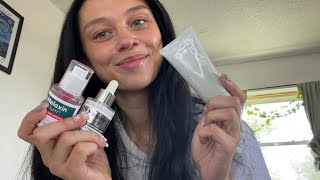 Get unready with me ASMR (tapping, whispering, mic brushing)