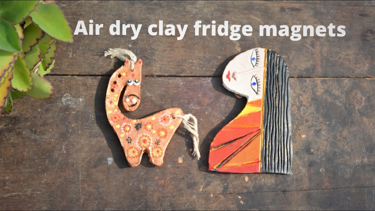 DIY Air Dry Clay Fridge Magnets - YouTube