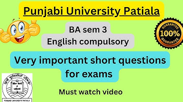#PUP#BA sem 3#English Compulsory Most Important questions for exams#Important questions for exams