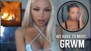 MY NEIGHBORS HOUSE CAUGHT FIRE.. WE HAVE TO MOVE! (GRWM/STORYTIME) Xrsbeauty