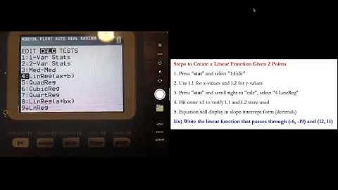 Creating Linear Functions using the TI84