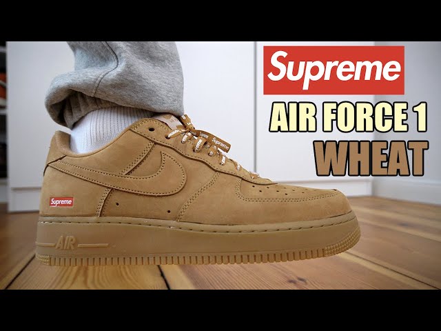 Nike x Supreme Air Force 1 Flax Wheat Gum On Foot Sneaker Review  QuickSchopes 258 Schopes DN1555 200 