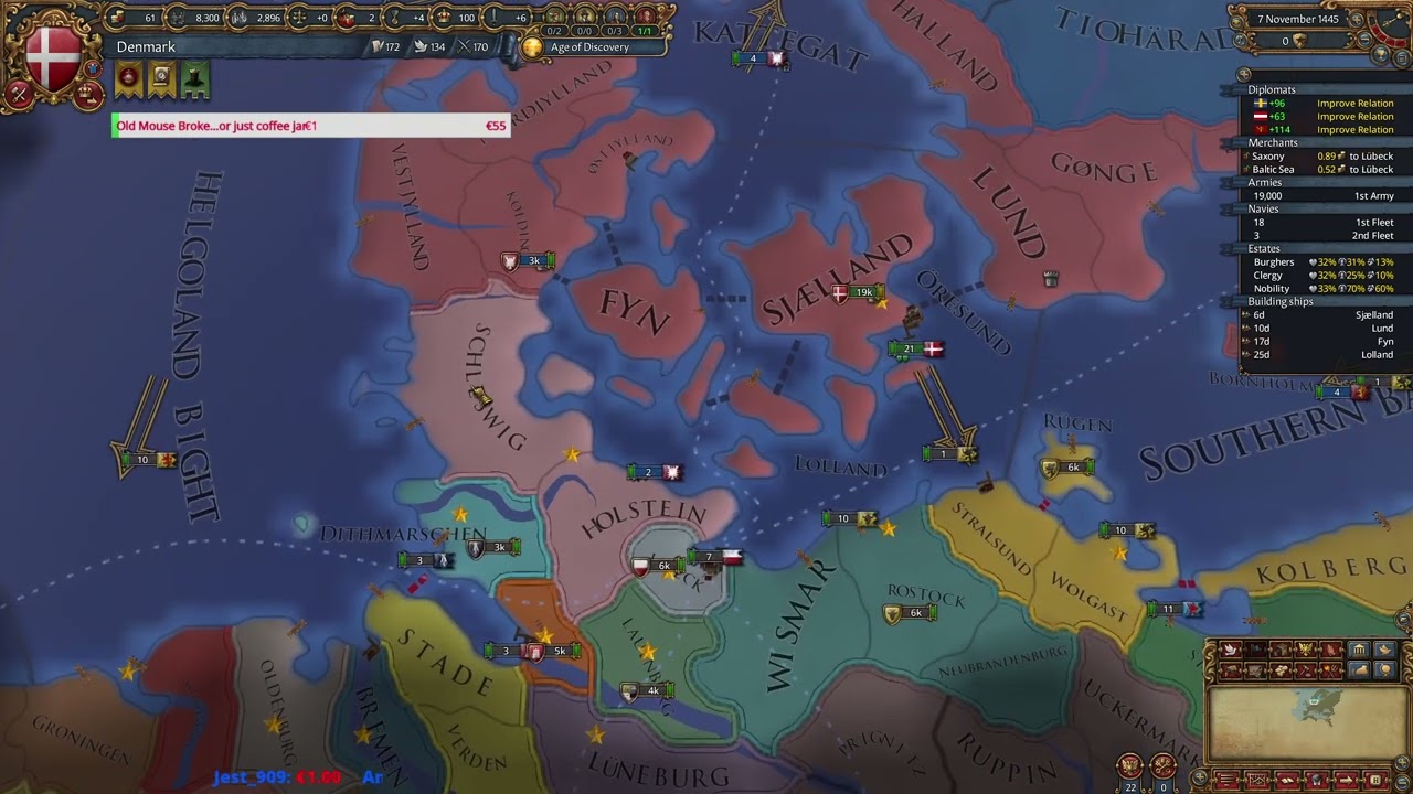 EU4 Denmark Opening / Form Scandinavia in 50 years