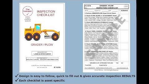 Grader / Plow Inspection Checklist #2-016 The Checker
