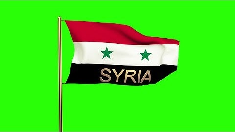 Syria Flag With Title Waving In The Wind. Looping Sun Rises Style. Animation Loo Stock Animation