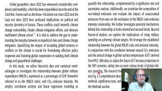 8 - What are the Impacts of Defence Spendings on Emissions? Can they be part of Climate Mitigation?