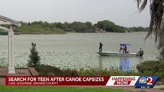 Search continues for teen after canoe capsized on Central Florida lake
