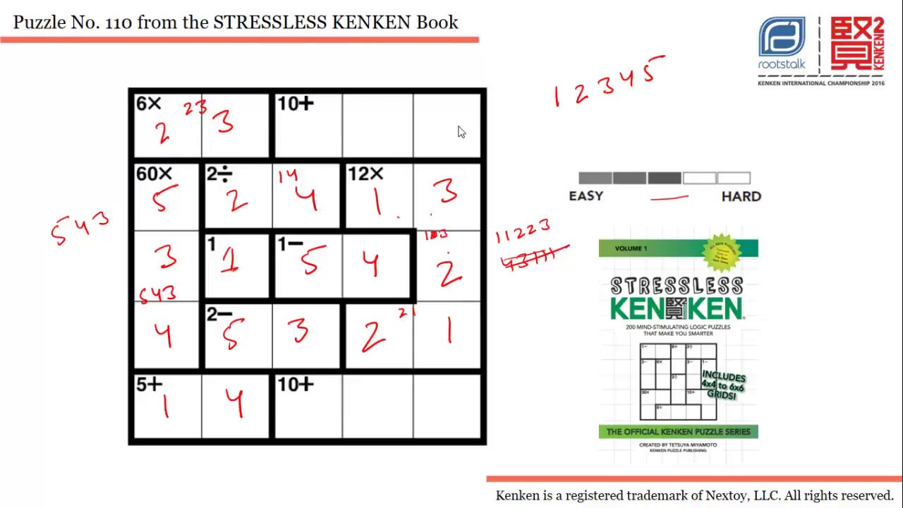 Kenken Puzzle 5x5 With Answer And Explanation