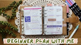 Beginner Plan with Me | Newbie Weekly Setup | Personal Rings FC Compact Inserts #moterm #planner