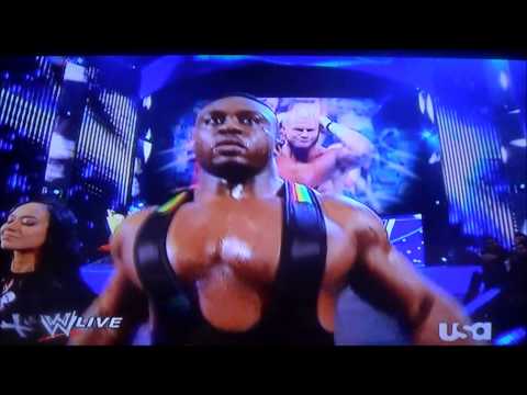 Big E Langston Accidentally Hits AJ Lee in the Throat on Raw 4/8/13
