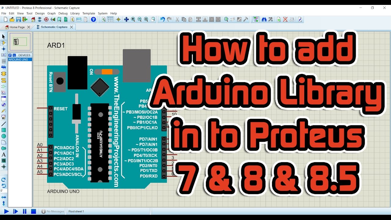 how to add arduino library in proteus 8