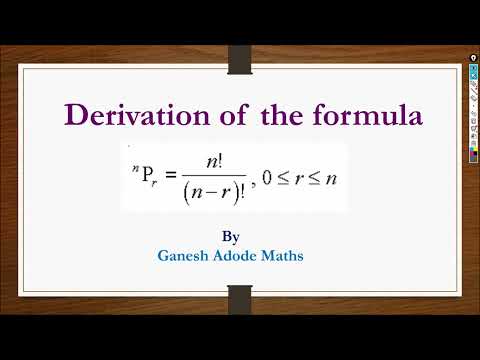 Derivation of permutation formula @GANESH ADODE MATHS