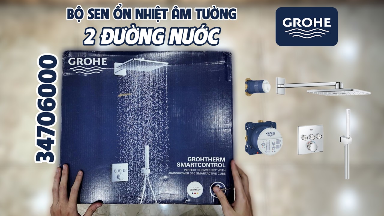 Bộ sen âm tường ổn nhiệt với bát sen GROHE 34706000