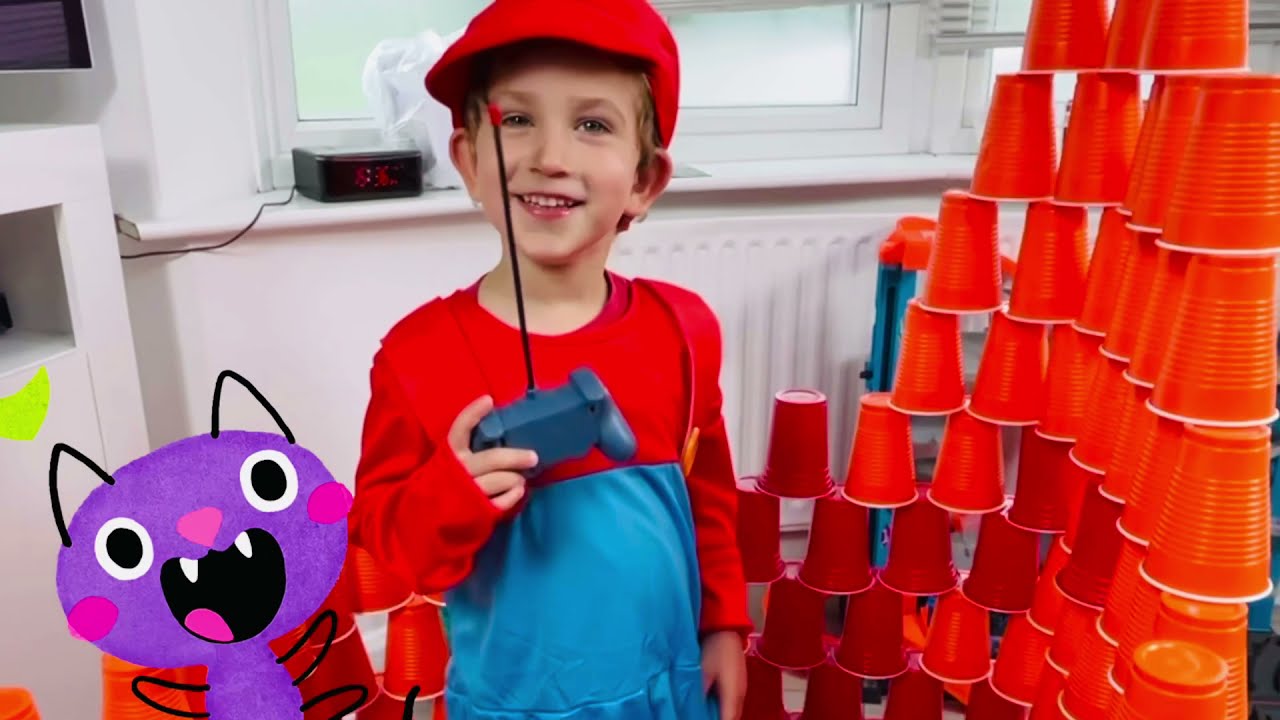Super Mario Builds a House… Then Drives His Tank Into It?! 🏠💥 | Funny Kids Video