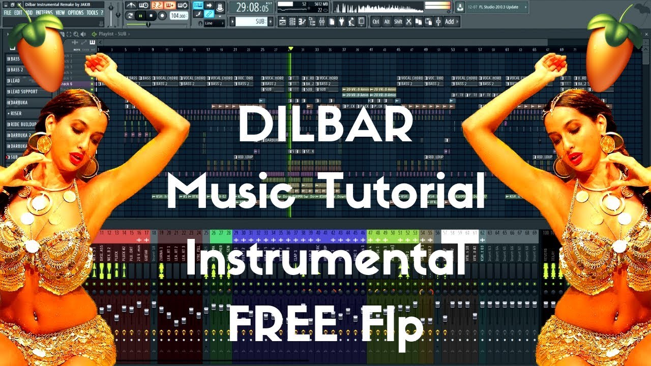DILBAR Instrumental Clean Fl Studio Music Tutorial Karaoke + FREE Flp ...