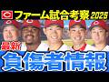 【最新・広島カープ2軍考察】負傷者情報(野手)/阪神戦振り返り【2025ファーム】