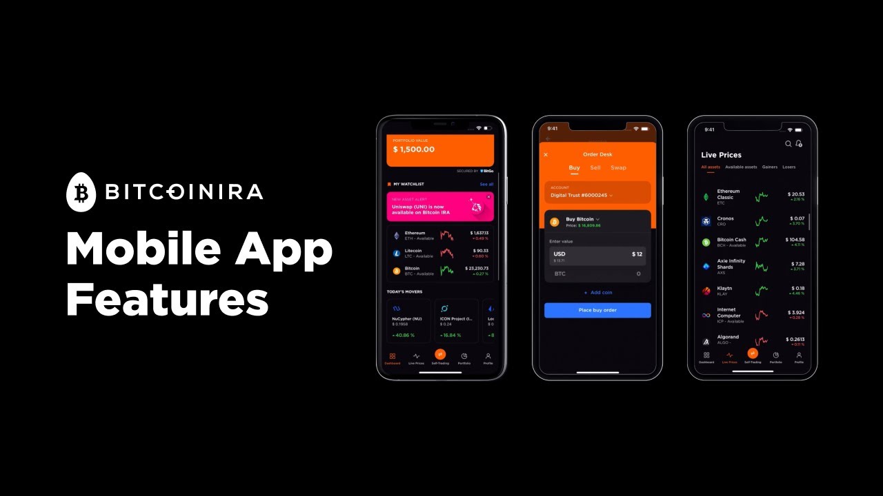 BitcoinIRA Mobile App Features | BitcoinIRA