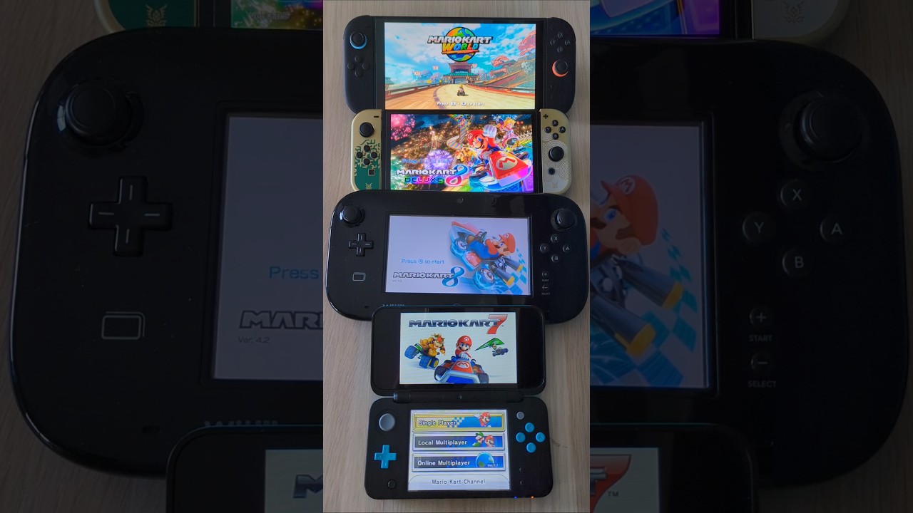 Mariokart- Nintendo Switch 2 vs Switch OLED vs WiiU vs New 2DS XL Speed Comparison