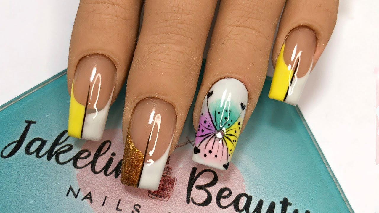 DECORACIÓN  PARA UÑAS CON FRANCÉS MODERNO/Aprende con JakelinBeautyNails 🔥💫