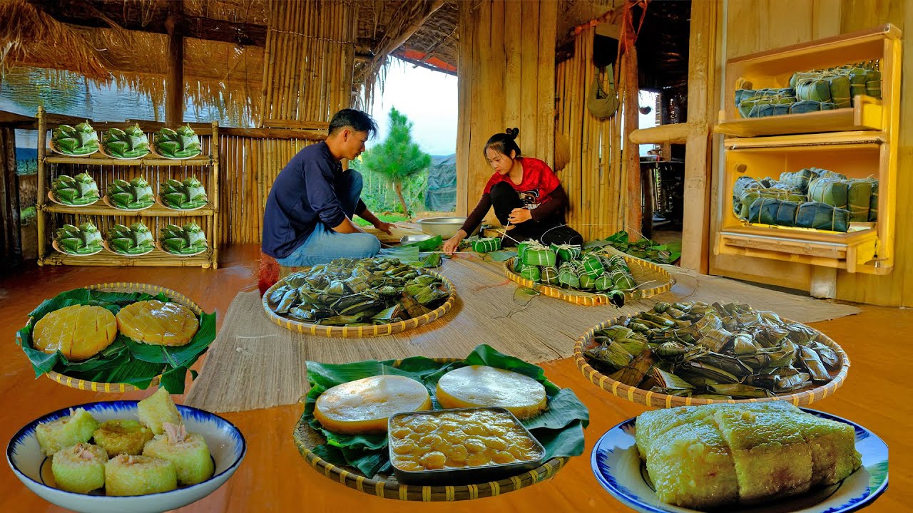 Relaxing With Harvesting And Cooking: Chung Cake, Tet Cake, Tapioca Dumplings, Steamed Banana Cake