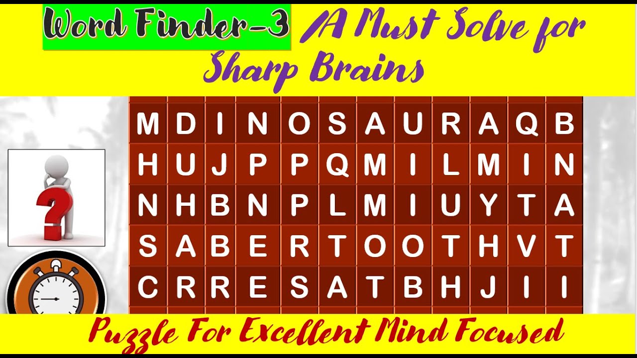 Word Finder Puzzle-3 | Animals | Puzzle for the sharp focused - YouTube