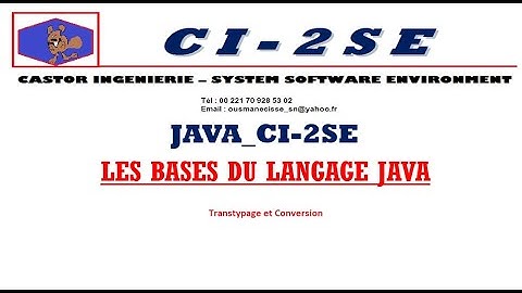 CI2SE Bases Java 018 Transtypage Conversion