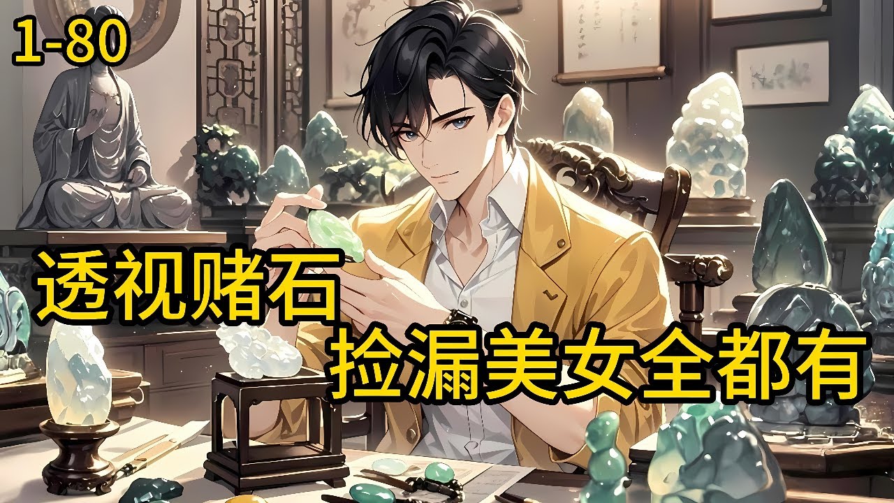《透视，赌石，捡漏，美女，全都有》1-80，毕业即失业的陈言回家继承了老头子的回收店，偶然觉醒透视眼。从精神小妹上门出售的垃圾白玉摆件里面开出祝枝山写给唐伯虎的信开始。#都市 #热血 #漫畫#爽文