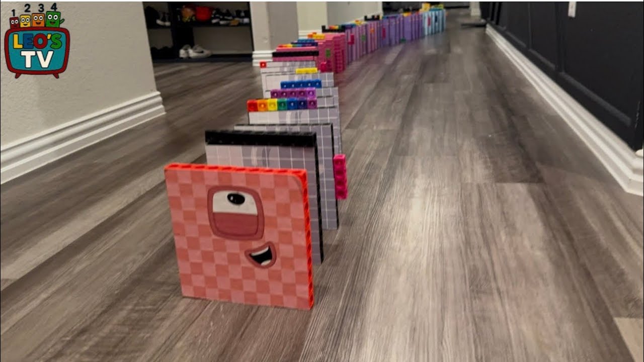 Цепная реакция домино NumberBlocks с Винсентом, часть 3 I I Телевидение Лео