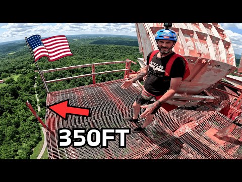 Windy BASE JUMP From An Abandoned Radio Tower