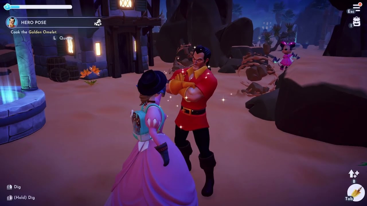 Hero Pose (A Rift in Time DLC - Gaston quest, Eternity Isle) - Disney Dreamlight Valley