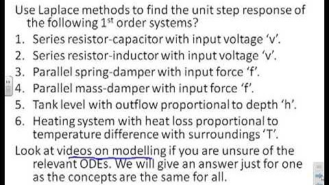 First order responses 8 -- tutorial on responses with Laplace