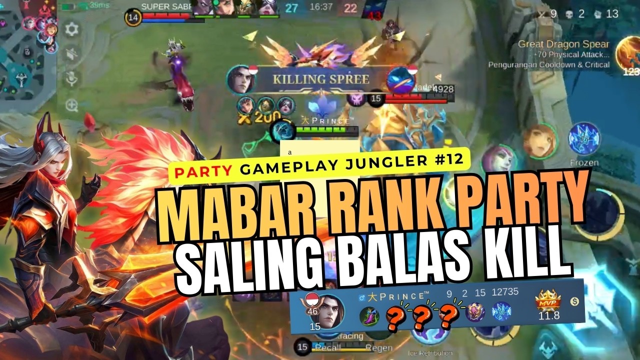 Party Ranked Intens! - Gameplay Jungler #Part12 | Leomord MLBB