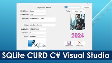 SQLite curd C# | SQLite insert, update, delete data | Source Code | visual studio 2024