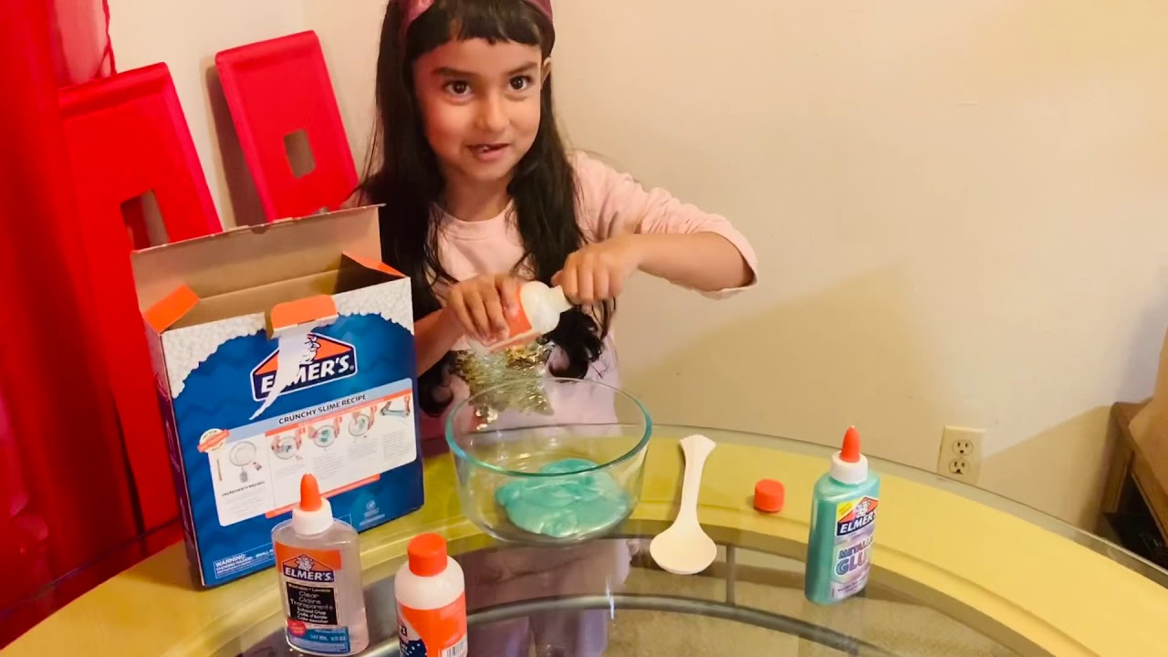 How make crunchy slime with elemer’s crunchy slime kit - YouTube