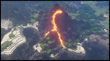 Minecraft volcano timelapse