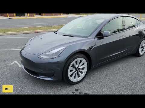Tesla 2023 Model 3 long range Midnight Silver Metallic 1 minute exterior video