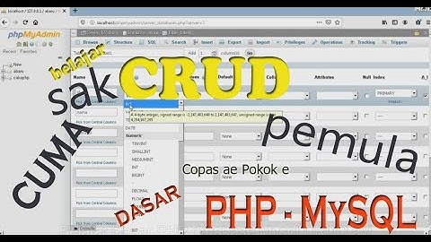 belajar dasar pemrograman database PHP mySql CRUD