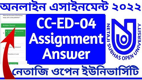CC-ED-04 Assignment Answer | Netaji open University Assignment Answer