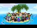 I made 100 players simulate survival on the island in minecraft
