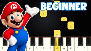 Super Mario Theme | Beginner Piano Tutorial | Easy Piano