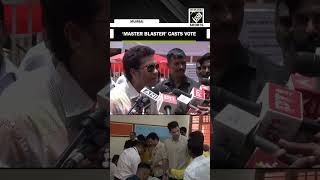 Former Indian Cricketer Sachin Tendulkar, son Arjun Tendulkar cast votes in Mumbai