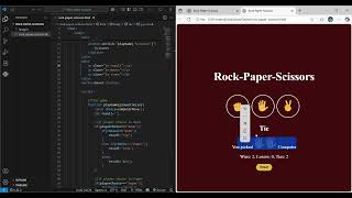 Rock Paper Scissors Game using HTML,CSS,JavaScript